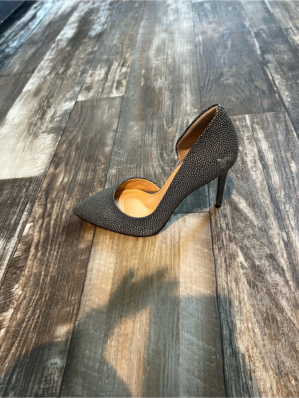 Jessica Simpson Black Pointed D'Orsay Stiletto with Micro-Stud Detail